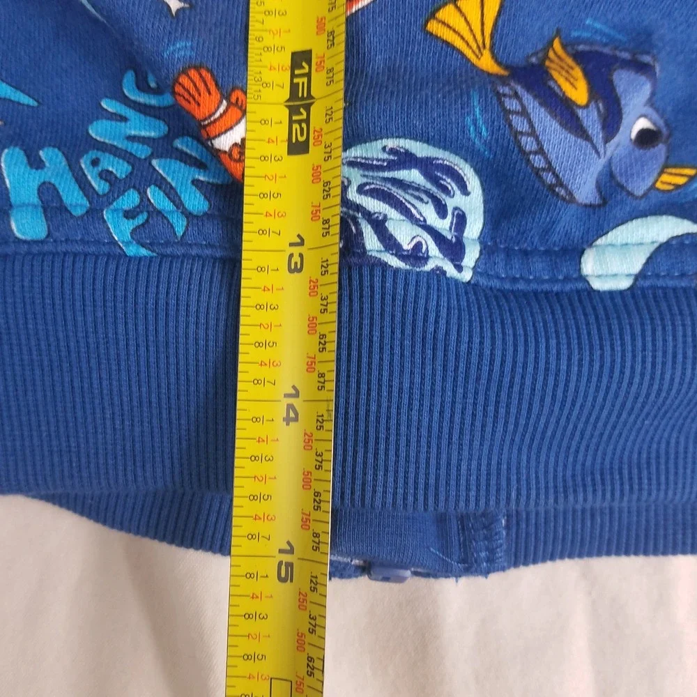 Disney Pixar Finding Nemo Dory Blue Zip Up Hoodie All Over Print Kids S NWOT‎